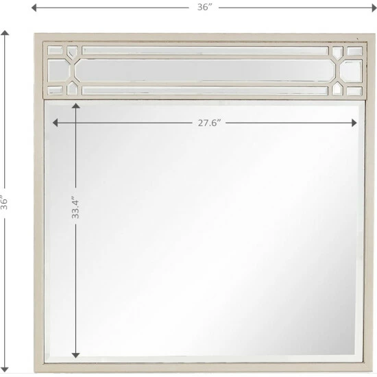 Camden Isle Aubrey 36 In. X 36 In. Casual Square Framed Classic Accent Mirror Lighting & Mirrors Champagne 5 Camden Isle Aubrey 36 In. X 36 In. Casual Square Framed Classic Accent Mirror Lighting & Mirrors Champagne - Image 5