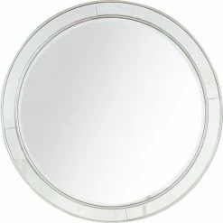 Camden Isle Alice Casual Rectangle Framed Classic Accent Mirror Lighting & Mirrors Antique Silver