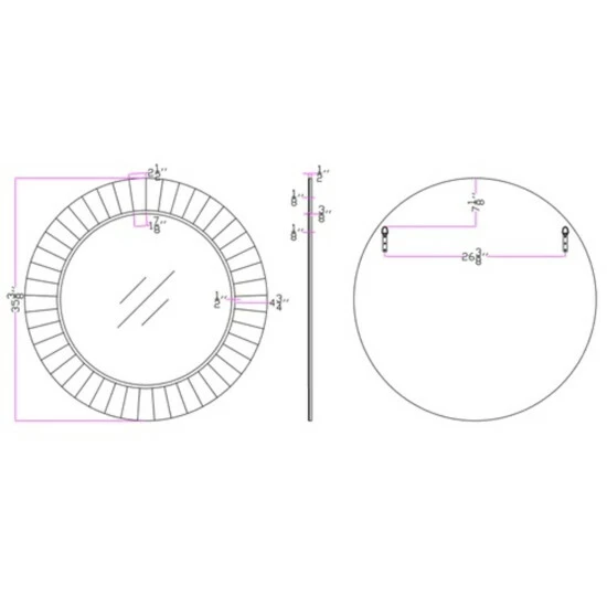 Camden Isle Daylight 35.375 In. X 35.375 In. Casual Round Classic Accent Mirror Lighting & Mirrors - Image 4
