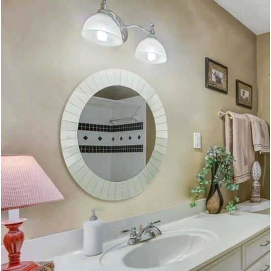Camden Isle Daylight 35.375 In. X 35.375 In. Casual Round Classic Accent Mirror Lighting & Mirrors - Image 5