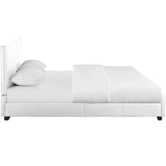 Camden Isle Hindes White Platform Bed Furniture - Image 3