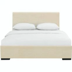 Camden Isle Hindes Beige Platform Bed Furniture