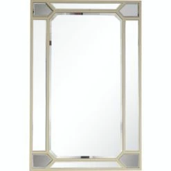 Camden Isle Keeley 28.4" X 42.6" Casual Rectangle Framed Classic Accent Mirror Lighting & Mirrors Antique Silver