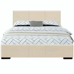 Camden Isle Abbey Beige Platform Bed Furniture