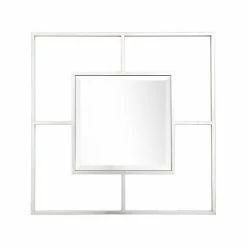 Camden Isle Lidy 31.5" X 31.5" Casual Square Framed Floating Accent Mirror Lighting & Mirrors Silver