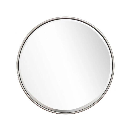 Camden Isle Luna 33.15 In. X 33.15 In. Casual Round Framed Classic Accent Mirror Lighting & Mirrors Silver 1 Camden Isle Luna 33.15 In. X 33.15 In. Casual Round Framed Classic Accent Mirror Lighting & Mirrors Silver