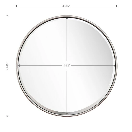 Camden Isle Luna 33.15 In. X 33.15 In. Casual Round Framed Classic Accent Mirror Lighting & Mirrors Silver 5 Camden Isle Luna 33.15 In. X 33.15 In. Casual Round Framed Classic Accent Mirror Lighting & Mirrors Silver - Image 5