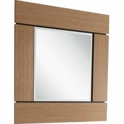 Camden Isle Barnes 35.4 In. X 35.4 In. Casual Square Framed Classic Accent Mirror Lighting & Mirrors Brown