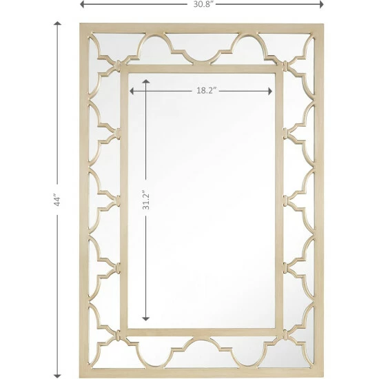 Camden Isle Arielle 30.8 In. X 44 In. Casual Rectangle Framed Classic Accent Mirror Lighting & Mirrors Champagne 5 Camden Isle Arielle 30.8 In. X 44 In. Casual Rectangle Framed Classic Accent Mirror Lighting & Mirrors Champagne - Image 5