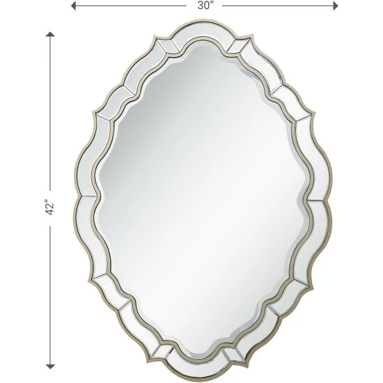 Camden Isle Eleanor 30 In. X 42 In. Casual Oval Framed Classic Accent Mirror Lighting & Mirrors Champagne - Image 5