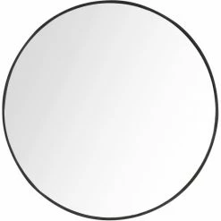 Camden Isle Renata 32" X 32" Casual Round Framed Classic Accent Mirror Lighting & Mirrors Black