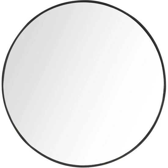 Camden Isle Renata 32" X 32" Casual Round Framed Classic Accent Mirror Lighting & Mirrors Black