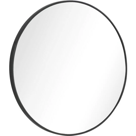 Camden Isle Renata 32" X 32" Casual Round Framed Classic Accent Mirror Lighting & Mirrors Black - Image 2