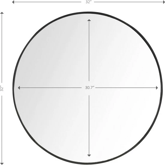 Camden Isle Renata 32" X 32" Casual Round Framed Classic Accent Mirror Lighting & Mirrors Black - Image 5