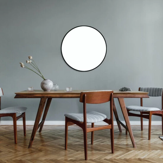 Camden Isle Renata 32" X 32" Casual Round Framed Classic Accent Mirror Lighting & Mirrors Black - Image 6