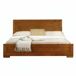 Camden Isle Trent Brown Oak Platform Bed Furniture