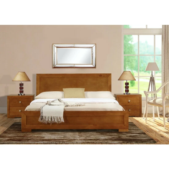 Camden Isle Trent Brown Oak Platform Bed Furniture - Image 3