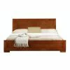 Camden Isle Trent Brown Cherry Platform Bed Furniture