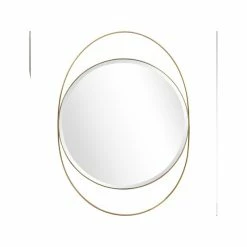 Camden Isle Sonya 27.5" X 39" Casual Oval Framed Floating Accent Mirror Lighting & Mirrors Gold