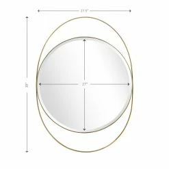 Camden Isle Sonya 27.5" X 39" Casual Oval Framed Floating Accent Mirror Lighting & Mirrors Gold -Western Chief shop unnamed file 524