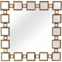 Camden Isle Orion 31.5 In. X 31.5 In. Casual Square Framed Classic Accent Mirror Lighting & Mirrors Antique Gold