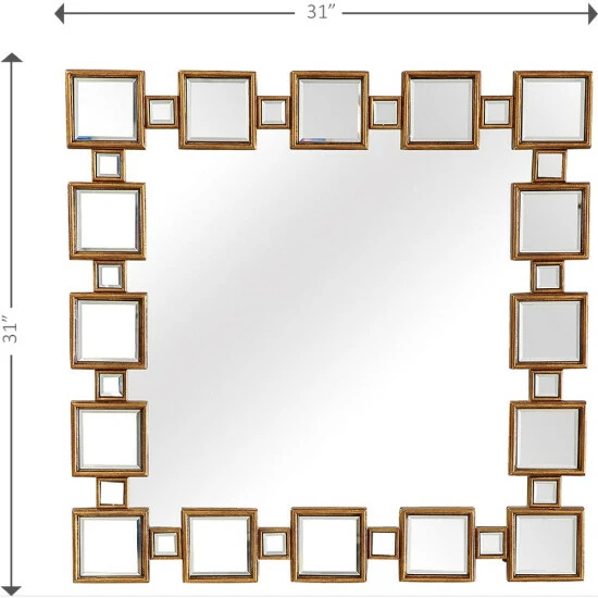 Camden Isle Orion 31.5 In. X 31.5 In. Casual Square Framed Classic Accent Mirror Lighting & Mirrors Antique Gold 5 Camden Isle Orion 31.5 In. X 31.5 In. Casual Square Framed Classic Accent Mirror Lighting & Mirrors Antique Gold - Image 5