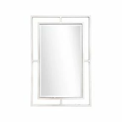 Camden Isle Addisson Casual Rectangle Framed Floating Accent Mirror Lighting & Mirrors Silver