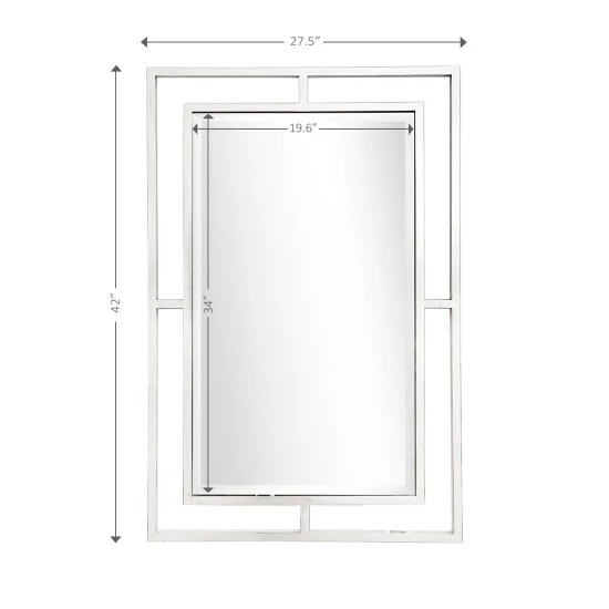 Camden Isle Addisson Casual Rectangle Framed Floating Accent Mirror Lighting & Mirrors Silver 5 Camden Isle Addisson Casual Rectangle Framed Floating Accent Mirror Lighting & Mirrors Silver - Image 5
