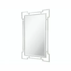 Camden Isle Aldon Casual Rectangle Framed Floating Accent Mirror Lighting & Mirrors Silver