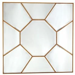 Camden Isle Sunflower 35" X 35" Casual Square Classic Accent Mirror Lighting & Mirrors Gold