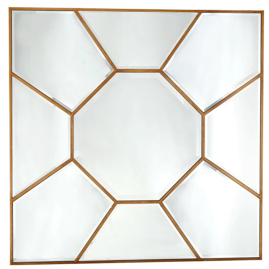 Camden Isle Sunflower 35" X 35" Casual Square Classic Accent Mirror Lighting & Mirrors Gold