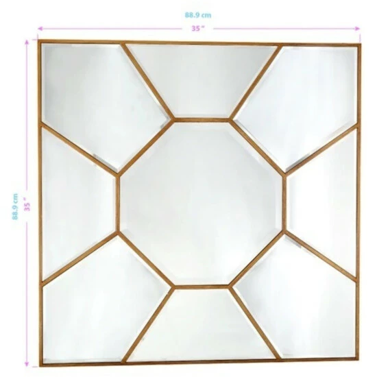 Camden Isle Sunflower 35" X 35" Casual Square Classic Accent Mirror Lighting & Mirrors Gold - Image 5