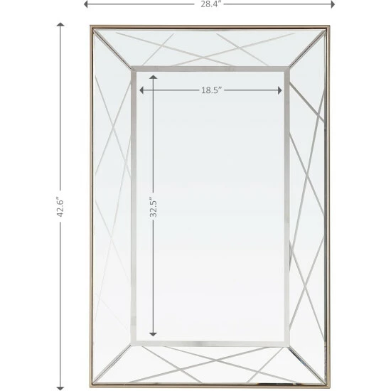 Camden Isle Insley 28.4" X 42.6" Casual Rectangle Framed Classic Accent Mirror Lighting & Mirrors Champagne 5 Camden Isle Insley 28.4" X 42.6" Casual Rectangle Framed Classic Accent Mirror Lighting & Mirrors Champagne - Image 5