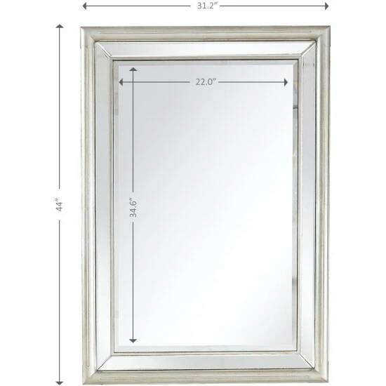 Camden Isle Morgan 31.2 In. X 44 In. Casual Rectangle Framed Classic Accent Mirror Lighting & Mirrors Silver 5 Camden Isle Morgan 31.2 In. X 44 In. Casual Rectangle Framed Classic Accent Mirror Lighting & Mirrors Silver - Image 5