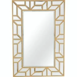 Camden Isle Cassandra 45.25 In. X 30.75 In. Casual Rectangle Framed Classic Accent Mirror Lighting & Mirrors Gold