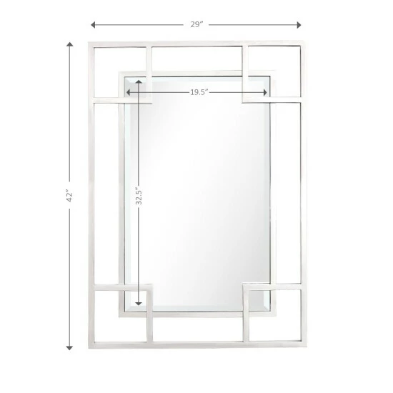 Camden Isle Kinney 29" X 42" Casual Rectangle Framed Floating Accent Mirror Lighting & Mirrors Silver 5 Camden Isle Kinney 29" X 42" Casual Rectangle Framed Floating Accent Mirror Lighting & Mirrors Silver - Image 5