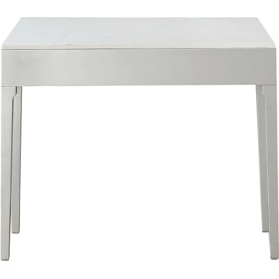 Camden Isle Carla 40 In. Antique Silver Rectangle Glass Console Table Coffee & Side Tables - Image 4
