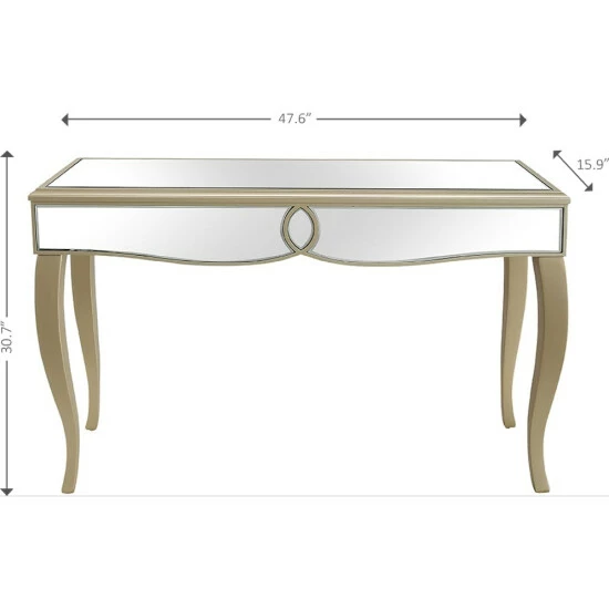 Camden Isle Eleanor 47.6 In. Champagne Rectangle Glass Console Table Coffee & Side Tables 5 Camden Isle Eleanor 47.6 In. Champagne Rectangle Glass Console Table Coffee & Side Tables - Image 5