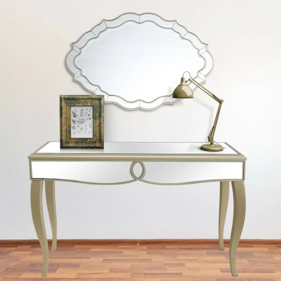 Camden Isle Eleanor 47.6 In. Champagne Rectangle Glass Console Table Coffee & Side Tables 6 Camden Isle Eleanor 47.6 In. Champagne Rectangle Glass Console Table Coffee & Side Tables - Image 6