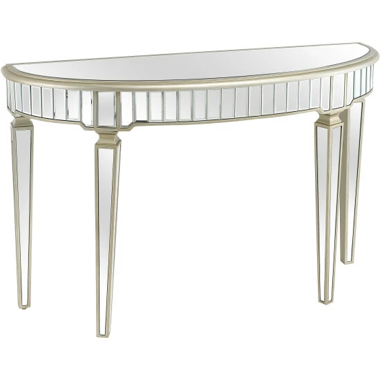 Camden Isle Marilyn 47.5 In. Champagne Half Moon Glass Console Table Coffee & Side Tables 2 Camden Isle Marilyn 47.5 In. Champagne Half Moon Glass Console Table Coffee & Side Tables - Image 2