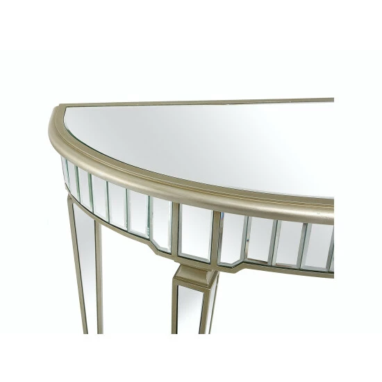 Camden Isle Marilyn 47.5 In. Champagne Half Moon Glass Console Table Coffee & Side Tables 4 Camden Isle Marilyn 47.5 In. Champagne Half Moon Glass Console Table Coffee & Side Tables - Image 4