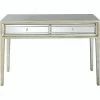 Camden Isle Delaney 48 In. Antique Silver Rectangle Glass Console Table Coffee & Side Tables