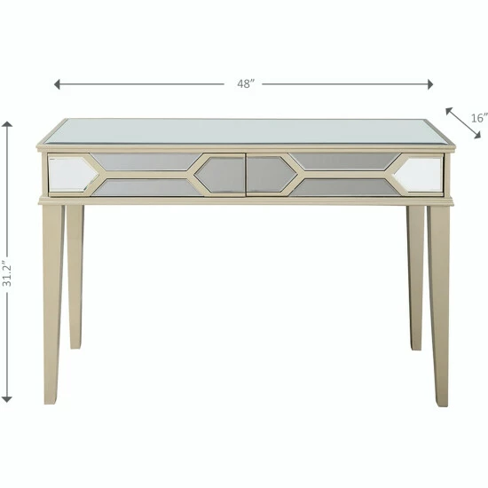 Camden Isle Keeley 48" Antique Silver Rectangle Glass Console Table Coffee & Side Tables 5 Camden Isle Keeley 48" Antique Silver Rectangle Glass Console Table Coffee & Side Tables - Image 5