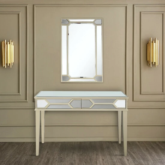 Camden Isle Keeley 48" Antique Silver Rectangle Glass Console Table Coffee & Side Tables 6 Camden Isle Keeley 48" Antique Silver Rectangle Glass Console Table Coffee & Side Tables - Image 6