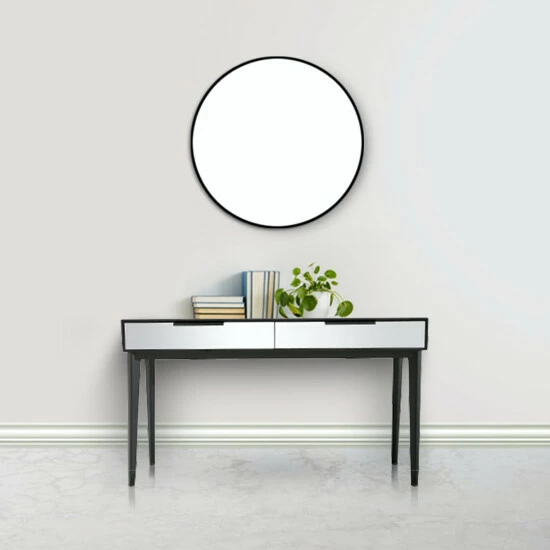 Camden Isle Renata 49.08 In. Black Rectangle Glass Console Table Coffee & Side Tables - Image 5