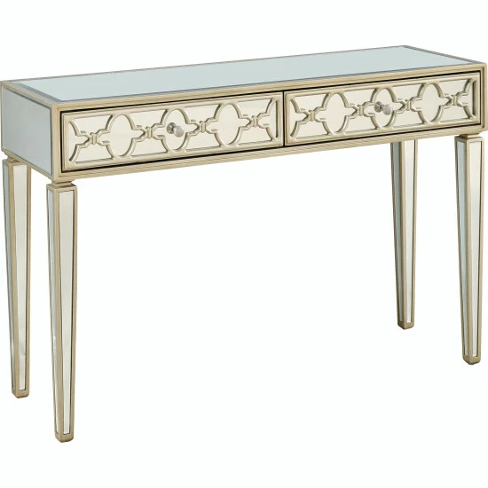 Camden Isle Arielle 48 In. Champagne Rectangle Glass Console Table Coffee & Side Tables 2 Camden Isle Arielle 48 In. Champagne Rectangle Glass Console Table Coffee & Side Tables - Image 2