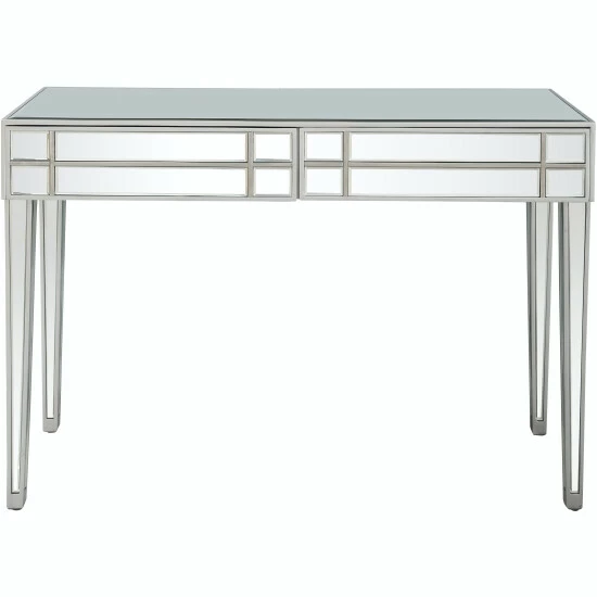 Camden Isle Vera 48" Rectangle Glass Console Table - Silver Coffee & Side Tables 1 Camden Isle Vera 48" Rectangle Glass Console Table - Silver Coffee & Side Tables