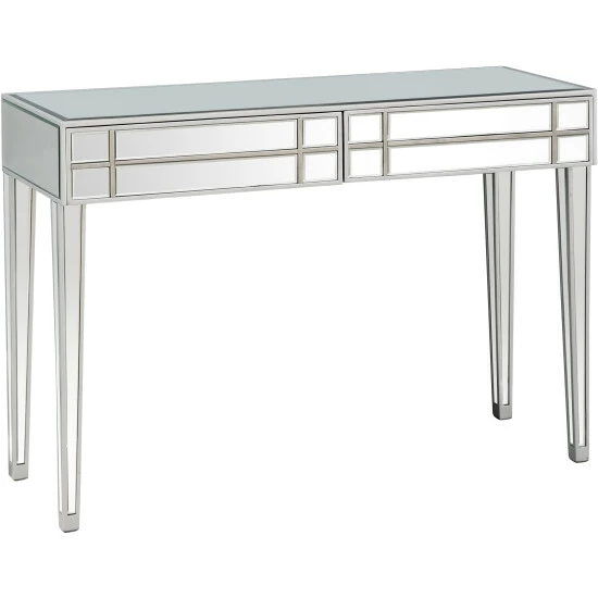 Camden Isle Vera 48" Rectangle Glass Console Table - Silver Coffee & Side Tables 2 Camden Isle Vera 48" Rectangle Glass Console Table - Silver Coffee & Side Tables - Image 2