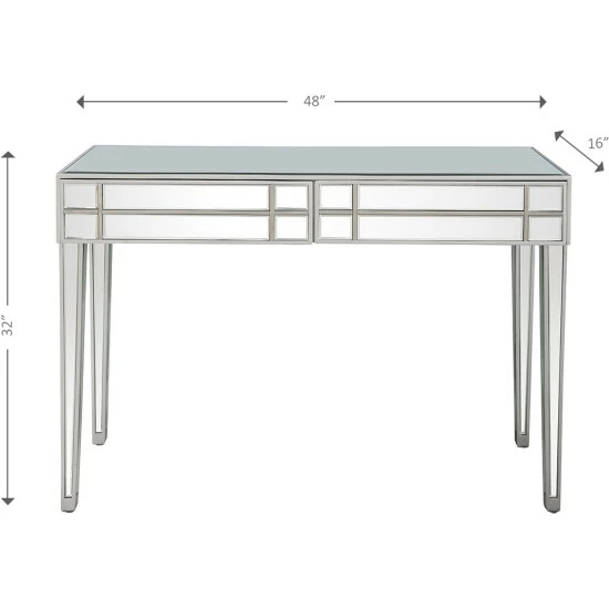 Camden Isle Vera 48" Rectangle Glass Console Table - Silver Coffee & Side Tables 5 Camden Isle Vera 48" Rectangle Glass Console Table - Silver Coffee & Side Tables - Image 5