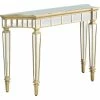 Camden Isle Phoebe 47.25 In. Antique Silver Free Form Glass Console Table Coffee & Side Tables
